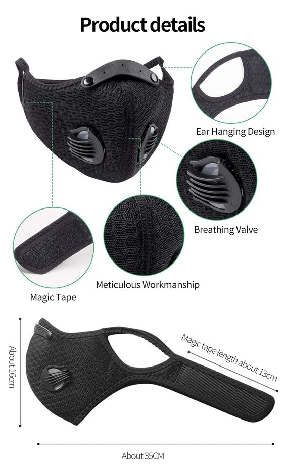 Outdoor Face Mask with Filters and Valves – QR Code SG