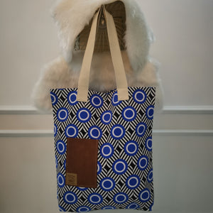 Blue Circle Handmade Tote Bag